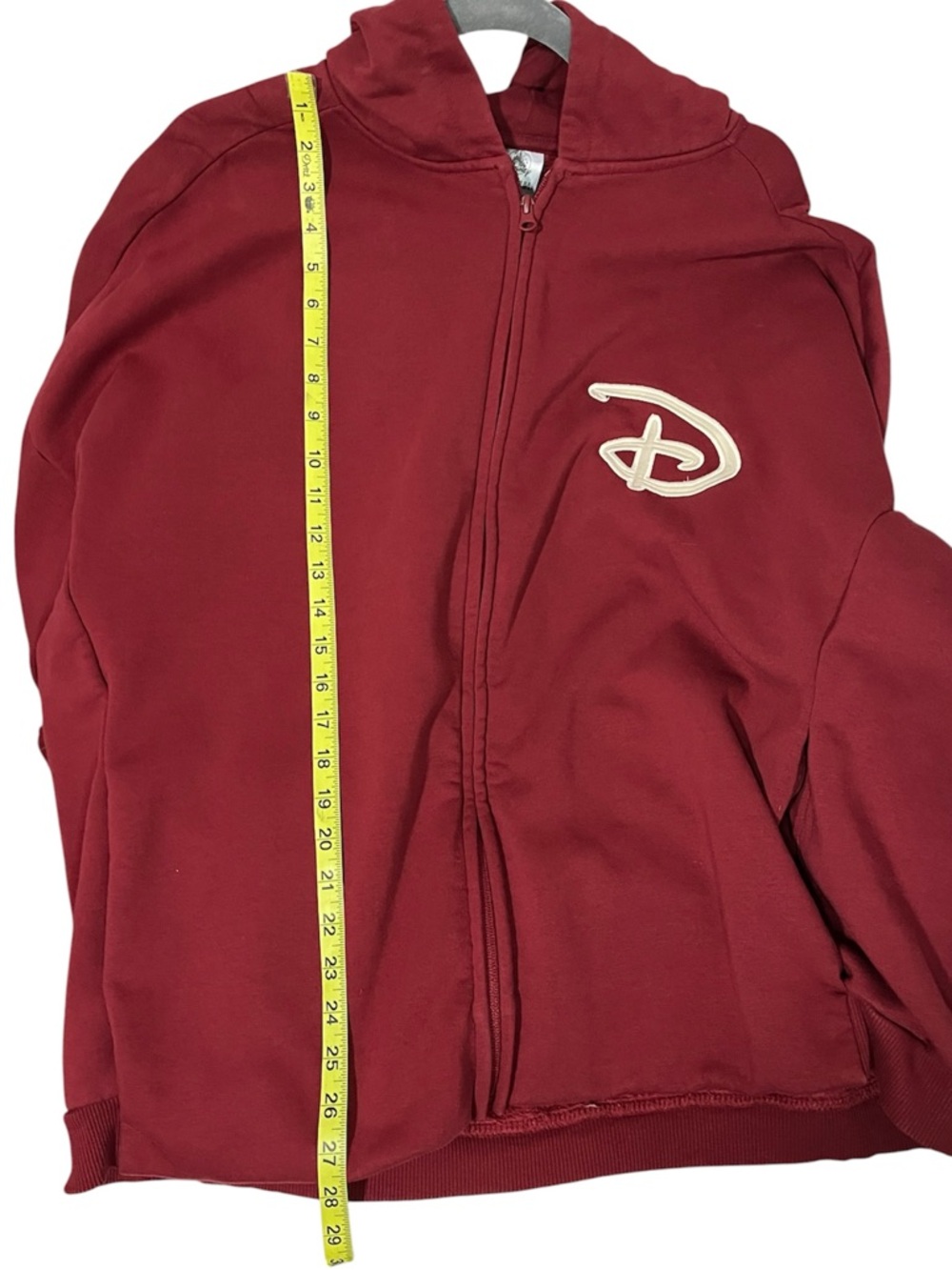 Disney Parks Zip Hoodie Jacket Maroon Walt Disney World Embroidered Size XL - Picture 10 of 10